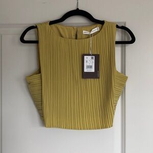 Dusty citron / light green / pale yellow crop top Love, Bonito